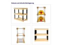 Discount PROREGAL Modulares Weinregal Vinotega Mod Metal HxBxT 22,5 x 12,5 x 24,5 cm 1 x 2 Flaschen Massives Kiefernholz Natur Kiefer Natur