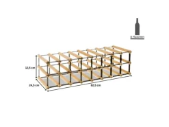 PROREGAL Modulares Weinregal Vinotega Mod Metal HxBxT 12,5 x 82,5 x 24,5 cm 8 x 1 Flaschen Massives Kiefernholz Natur