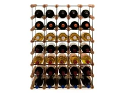 PROREGAL Modulares Weinregal Vinotega Mod Metal HxBxT 72,5 x 52,5 x 24,5 cm 5 x 7 Flaschen Massives Kiefernholz Geölt