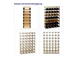 PROREGAL Modulares Weinregal Vinotega Mod Metal HxBxT 72,5 x 52,5 x 24,5 cm 5 x 7 Flaschen Massives Kiefernholz Geölt