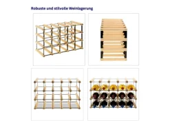 PROREGAL Modulares Weinregal Vinotega Mod Metal HxBxT 32,5 x 52,5 x 24,5 cm 5 x 3 Flaschen Massives Kiefernholz Natur