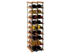 Clearance PROREGAL Modulares Weinregal Vinotega Mod Metal HxBxT 92,5 x 22,5 x 24,5 cm 2 x 9 Flaschen Massives Kiefernholz Geölt Braun