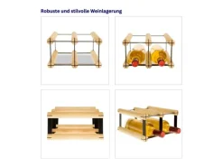 PROREGAL Modulares Weinregal Vinotega Mod Metal HxBxT 12,5 x 22,5 x 24,5 cm 2 x 1 Flaschen Massives Kiefernholz Geölt