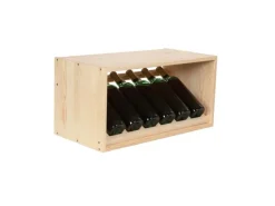 PROREGAL Modulares Weinregal Vincellar Mod HxBxT 30 x 60 x 30 cm Schräg Modul Für 6 Flaschen Massives Kiefernholz Natur