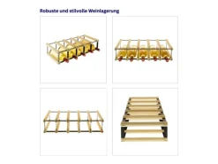 New PROREGAL Modulares Weinregal Vinotega Mod Metal HxBxT 12,5 x 52,5 x 24,5 cm 5 x 1 Flaschen Massives Kiefernholz Geölt Braun