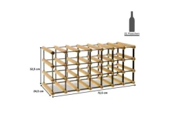 Best PROREGAL Modulares Weinregal Vinotega Mod Metal HxBxT 32,5 x 72,5 x 24,5 cm 7 x 3 Flaschen Massives Kiefernholz Natur Kiefer Natur