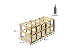 PROREGAL Modulares Weinregal Vinotega Mod Metal HxBxT 22,5 x 52,5 x 24,5 cm 5 x 2 Flaschen Massives Kiefernholz Geölt