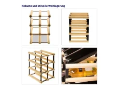 PROREGAL Modulares Weinregal Vinotega Mod Metal HxBxT 32,5 x 22,5 x 24,5 cm 2 x 3 Flaschen Massives Kiefernholz Natur