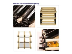 PROREGAL Modulares Weinregal Vinotega Mod Metal HxBxT 22,5 x 22,5 x 24,5 cm 2 x 2 Flaschen Massives Kiefernholz Natur