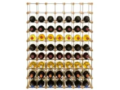 New PROREGAL Modulares Weinregal Vinotega Mod Metal HxBxT 92,5 x 72,5 x 24,5 cm 7 x 9 Flaschen Massives Kiefernholz Natur Kiefer Natur