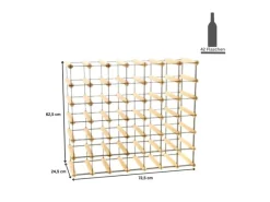 PROREGAL Modulares Weinregal Vinotega Mod Metal HxBxT 62,5 x 72,5 x 24,5 cm 7 x 6 Flaschen Massives Kiefernholz Geölt