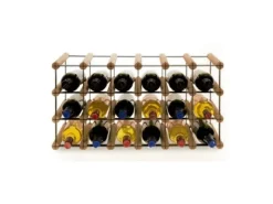 Discount PROREGAL Modulares Weinregal Vinotega Mod Metal HxBxT 32,5 x 62,5 x 24,5 cm 6 x 3 Flaschen Massives Kiefernholz Geölt Braun