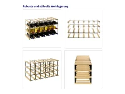 Discount PROREGAL Modulares Weinregal Vinotega Mod Metal HxBxT 32,5 x 62,5 x 24,5 cm 6 x 3 Flaschen Massives Kiefernholz Geölt Braun