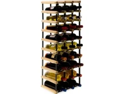 Sale PROREGAL Modulares Weinregal Vinotega Mod Metal HxBxT 92,5 x 32,5 x 24,5 cm 3 x 9 Flaschen Massives Kiefernholz Natur Kiefer Natur