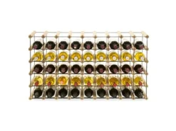 PROREGAL Modulares Weinregal Vinotega Mod Metal HxBxT 52,5 x 92,5 x 24,5 cm 9 x 5 Flaschen Massives Kiefernholz Natur