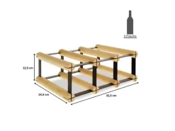 PROREGAL Modulares Weinregal Vinotega Mod Metal HxBxT 12,5 x 32,5 x 24,5 cm 3 x 1 Flaschen Massives Kiefernholz Natur