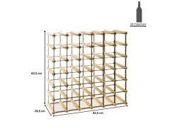 Clearance PROREGAL Modulares Weinregal Vinotega Mod Metal HxBxT 62,5 x 62,5 x 24,5 cm 6 x 6 Flaschen Massives Kiefernholz Geölt Braun