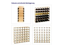Clearance PROREGAL Modulares Weinregal Vinotega Mod Metal HxBxT 62,5 x 62,5 x 24,5 cm 6 x 6 Flaschen Massives Kiefernholz Geölt Braun