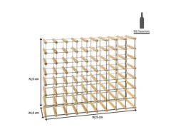 PROREGAL Modulares Weinregal Vinotega Mod Metal HxBxT 72,5 x 92,5 x 24,5 cm 9 x 7 Flaschen Massives Kiefernholz Natur