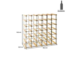 Clearance PROREGAL Modulares Weinregal Vinotega Mod Metal HxBxT 52,5 x 62,5 x 24,5 cm 6 x 5 Flaschen Massives Kiefernholz Geölt Braun