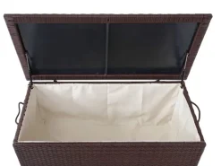 Sale PROREGAL Poly-Rattan Kissenbox HxBxT 51x100x50cm Premium 170L Gartentruhe Auflagenbox Truhe Braun