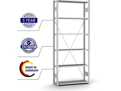 Sale PROREGAL Profi Lagerregal Stecksystem T-Profil Grundregal HxBxT 250 x 100 x 30 cm Fachlast 125 kg Verzinkt