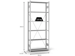 Sale PROREGAL Profi Lagerregal Stecksystem T-Profil Grundregal HxBxT 250 x 100 x 30 cm Fachlast 125 kg Verzinkt