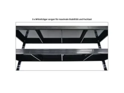 PROREGAL Profi Schwerlastregal Rhino HxBxT 180x200x60cm 4 Stahlplatten-Ebenen Fachlast 500kg Schwarz Stecksystem Lagerregal Regalsystem