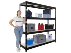 PROREGAL Profi Schwerlastregal Rhino HxBxT 200x200x60cm 4 Melamin-Ebenen 16mm Fachlast 500kg Stecksystem Lagerregal Steckregal