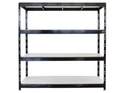 PROREGAL Profi Schwerlastregal Rhino HxBxT 200x200x60cm 4 Melamin-Ebenen 16mm Fachlast 500kg Stecksystem Lagerregal Steckregal