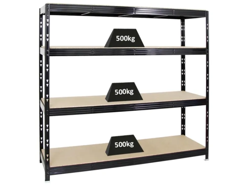 PROREGAL Profi Schwerlastregal Rhino HxBxT 180 x 200 x 60 cm 4 Spanplatten-Ebenen 16mm Fachlast 500 kg