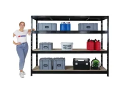 PROREGAL Profi Schwerlastregal Rhino HxBxT 180x240x60cm 4 Spanplatten-Ebenen 8mm Fachlast 450kg Stecksystem Lagerregal Regalsystem