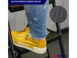 PROREGAL Profi-Trittleiter Klappbar Mit Handbügel Und Werkzeugablage 4 Stufen 160x51x87cm Traglast 150kg Stahl Schwarz Klappleiter Haushaltsleiter