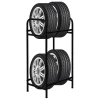 PROREGAL Reifenregal CARRERO HxBxT 104 x 55 x 40 cm Bis Zu 4 Reifen Auf 2 Ebenen Schwarz