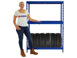 PROREGAL Reifenregal Tiger HxBxT 180 x 120 x 40 cm Bis Zu 6 Reifen Auf 1 Ebene + 3 Ablagen