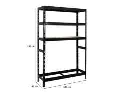 PROREGAL Reifenregal Tiger HxBxT 180 x 120 x 40 cm Bis Zu 6 Reifen Auf 1 Ebene + 3 Ablagen