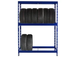 PROREGAL Reifenregal Tiger mit Fachboden HxBxT 180 x 130 x 50 cm bis zu 12 Reifen auf 2 Ebenen