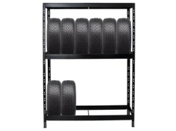 PROREGAL Reifenregal Tiger mit Fachboden HxBxT 180 x 130 x 50 cm bis zu 12 Reifen auf 2 Ebenen
