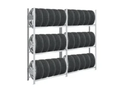 PROREGAL Reifenregal Tire Pro Made In Germany HxBxT 200 x 200 x 43 cm 3 Ebenen 150 kg Fachlast Bis Zu 10 Reifen Pro Ebene Verzinkt