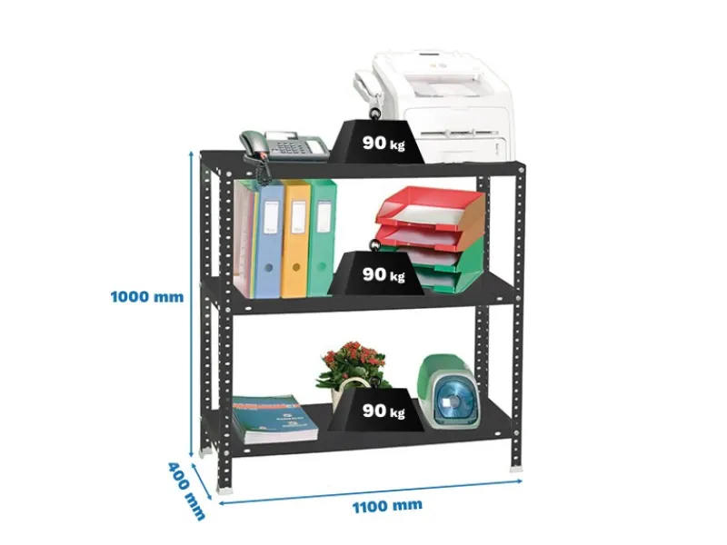 PROREGAL Schraubregal Panda Small HxBxT 100 x 110 x 40 cm Fachlast 90 kg Anthrazit