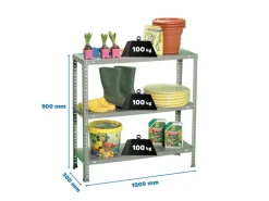 PROREGAL Schraubregal Panda Mini HxBxT 90 x 100 x 30 cm Fachlast 100 kg Grau