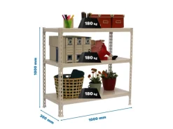 PROREGAL Schwerlastregal Small Metal Shark HxBxT 100 x 100 x 30 cm Fachlast 180 kg Weiß