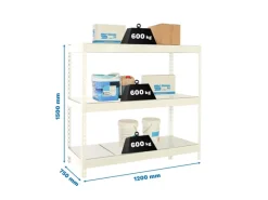 Sale PROREGAL Schwerlastregal Metal Beast Three HxBxT 150 x 120 x 75 cm Fachlast 600 kg Weiß