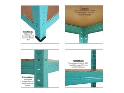Online PROREGAL Schwerlastregal GREEN HULK HxBxT 180x90x40cm Fachlast 175kg 5 Ebenen Grün