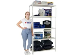 Hot PROREGAL Schwerlastregal Big Muli HxBxT 200 x 120 x 40 cm 5 Fachböden Fachlast 200 kg Weiß