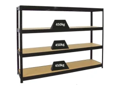 Best PROREGAL Schwerlastregal Dino 180x240x60 cm Fachlast 450kg Schwarz