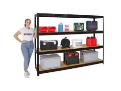 Best PROREGAL Schwerlastregal Dino 180x240x60 cm Fachlast 450kg Schwarz