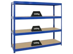 PROREGAL Schwerlastregal Dino HxBxT 180 x 200 x 60 cm Fachlast 500 kg Blau