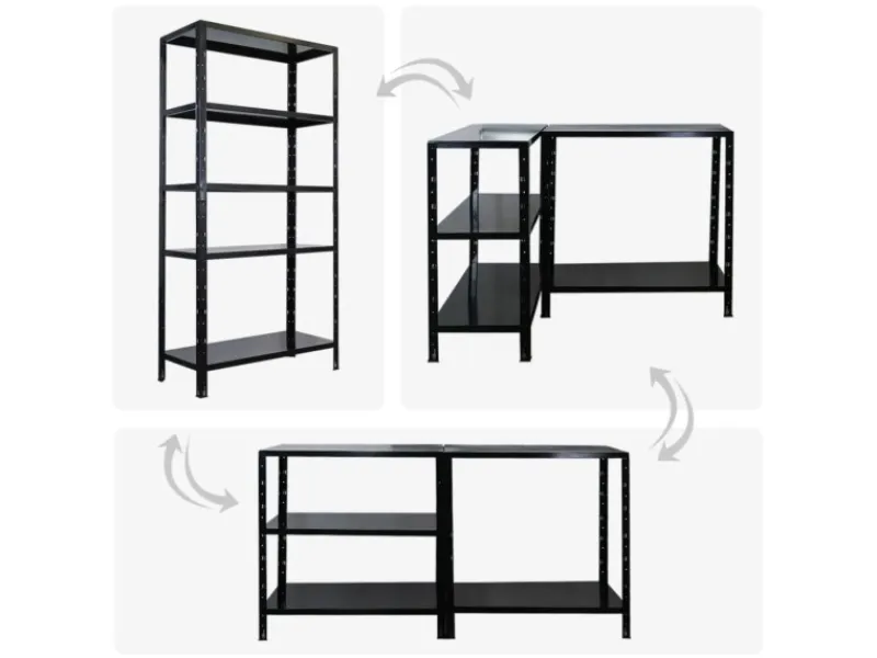 PROREGAL Schwerlastregal Ares HxBxT 180x90x40cm 5 Stahlplatten-Ebenen Fachlast 125 kg Schwarz