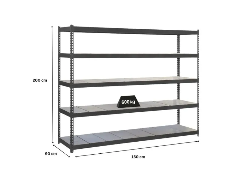 Discount PROREGAL Schwerlastregal Metal Beast Five HxBxT 200 x 150 x 90 cm Fachlast 600 kg Anthrazit